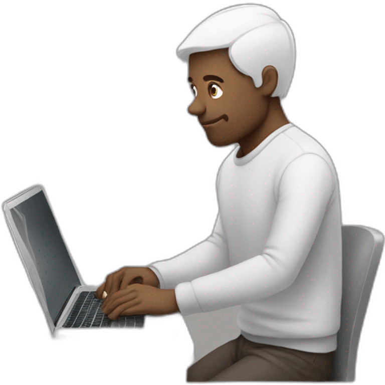 white man working on macbook emoji