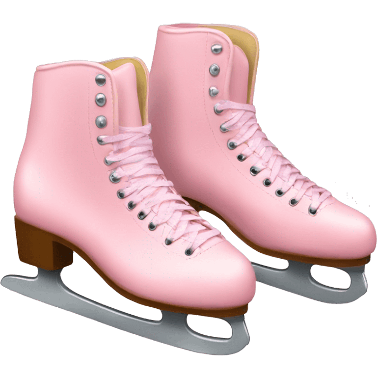 pair of pastel pink ice skates emoji