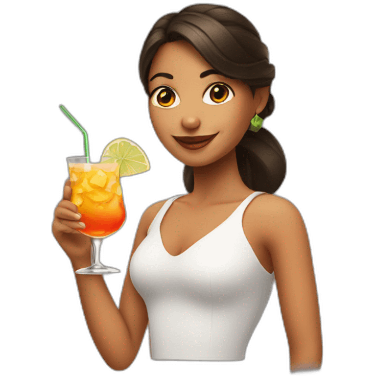 girl with cocktail emoji