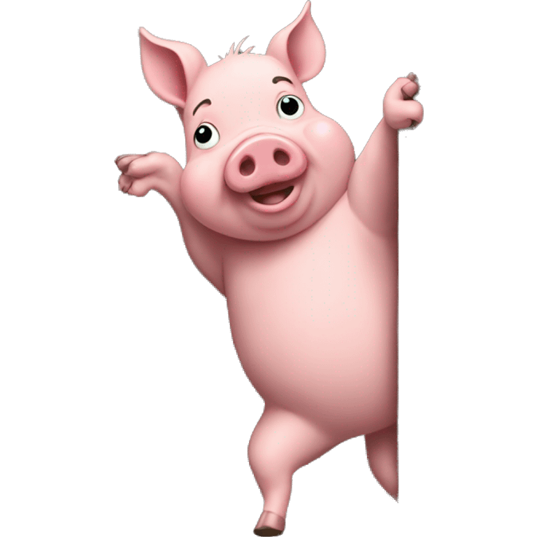 A pig climbing emoji