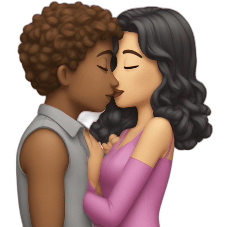 girl kiss a boy emoji