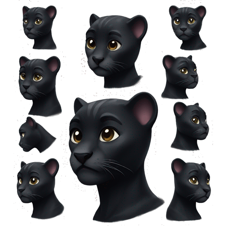 Black panther with heart eyes emoji