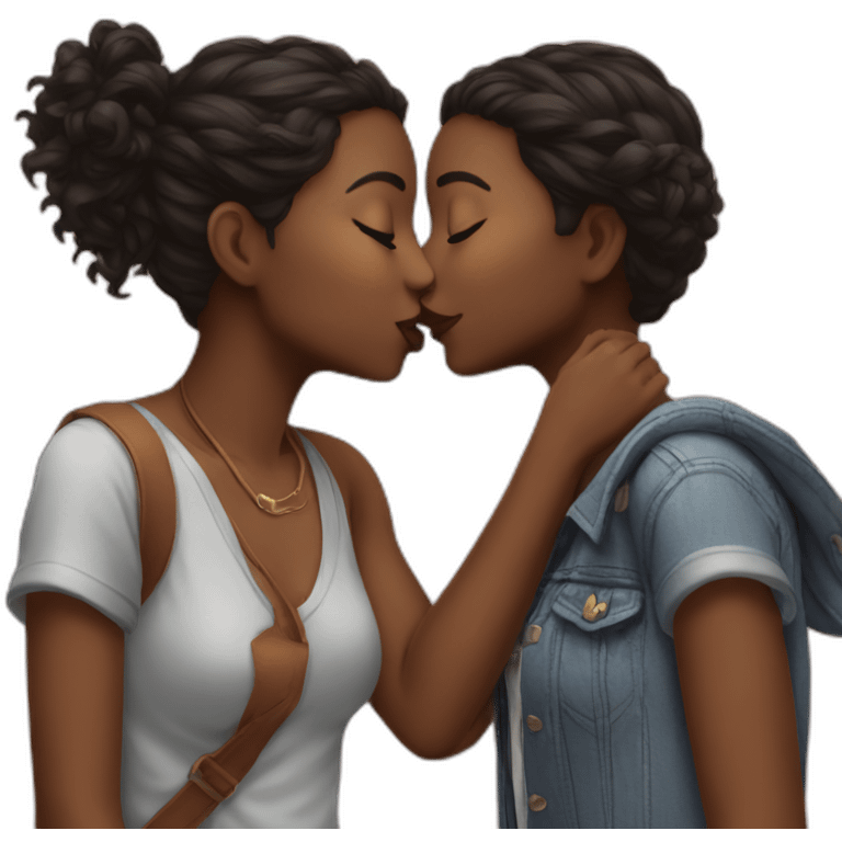 two girls kiss emoji