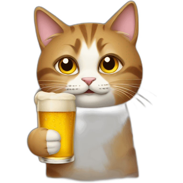 a cat with a beer emoji