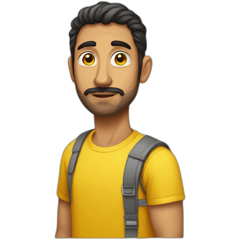 Armenian guy with a yellow T-shirt emoji