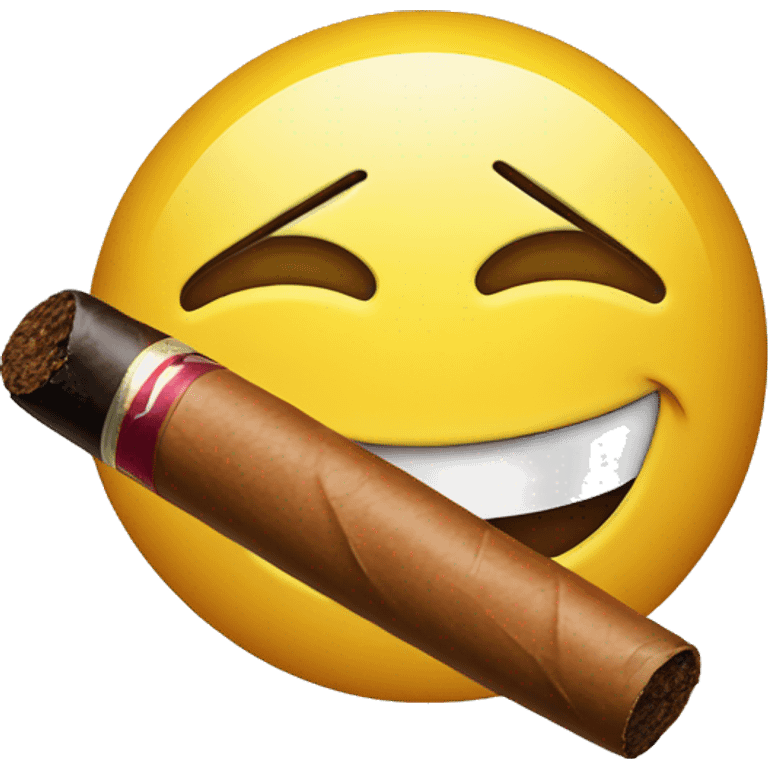 a smileyface and a cigar. emoji