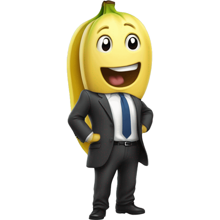 Excited banana with transparent suit￼ emoji