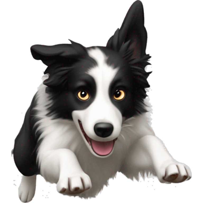 Border collie jumping over anvil emoji