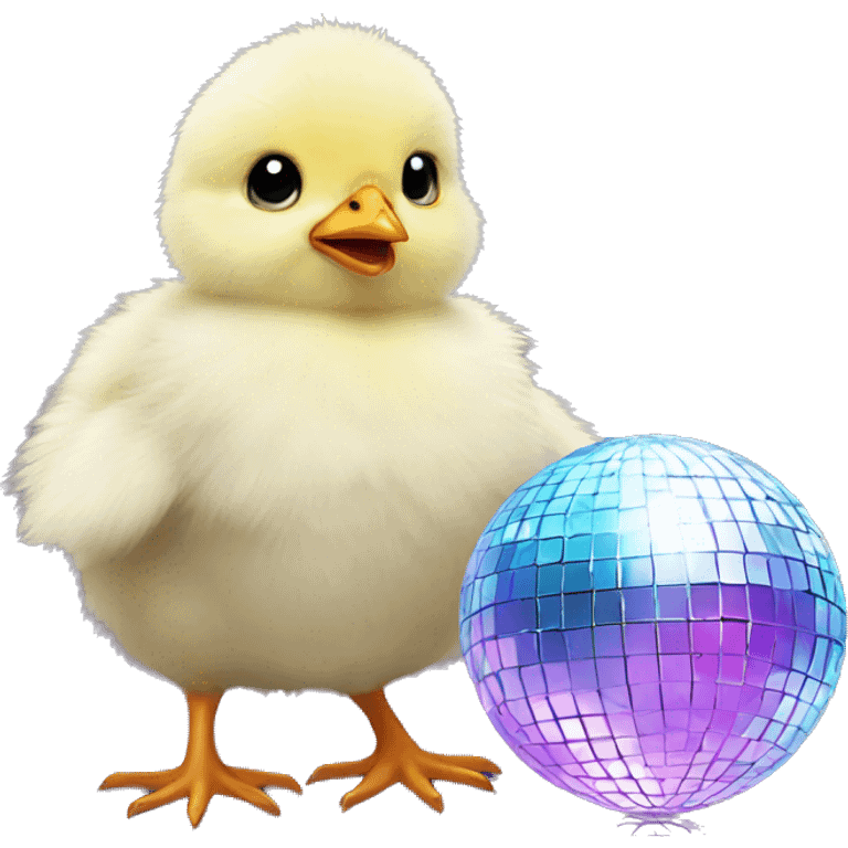 Baby chick with disco ball emoji