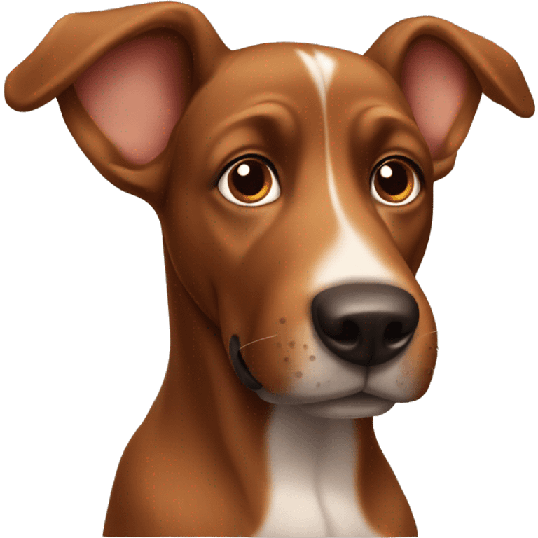 Brown dog with big ears happy emoji