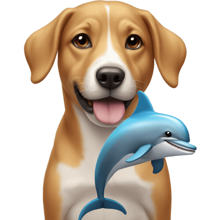 Dog with a dolphin  emoji