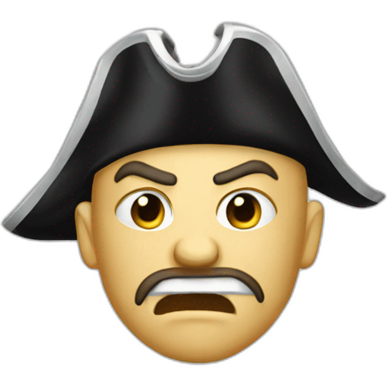 white pirate with angry face emoji