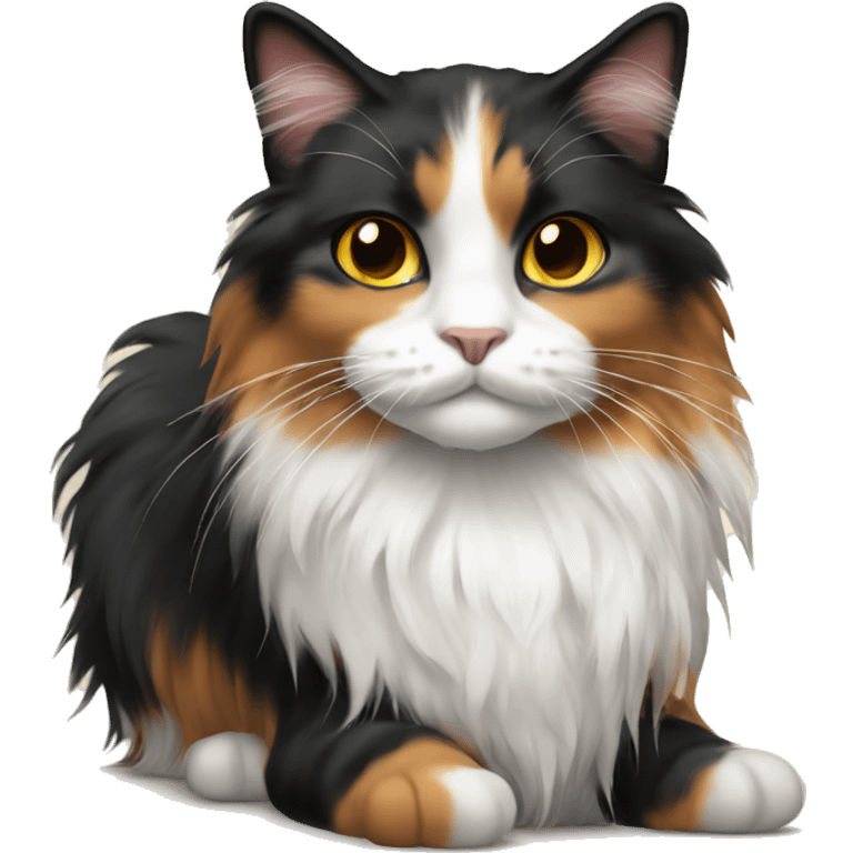 Long haired calico cat emoji