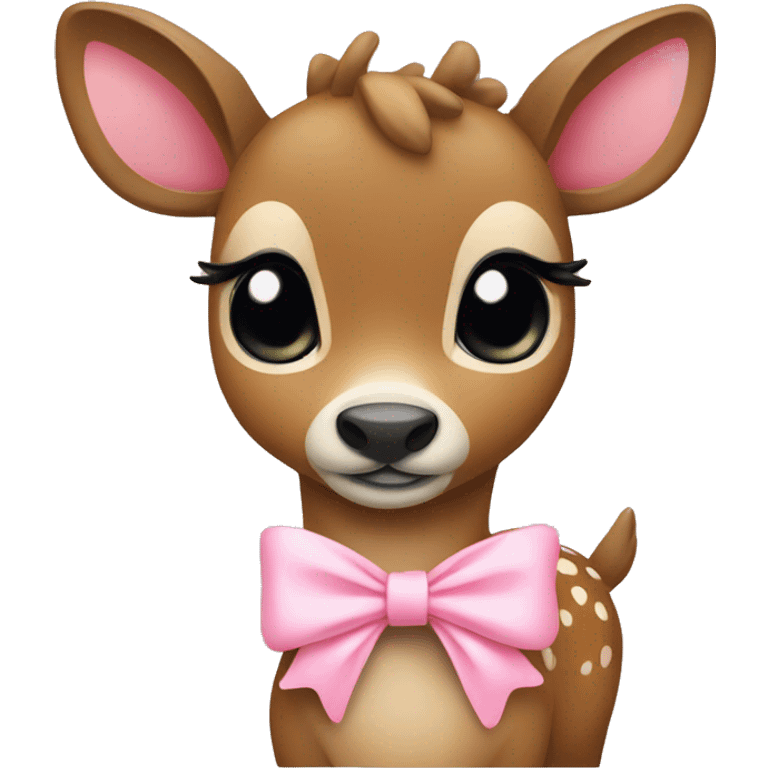 Deer with baby pink bow emoji