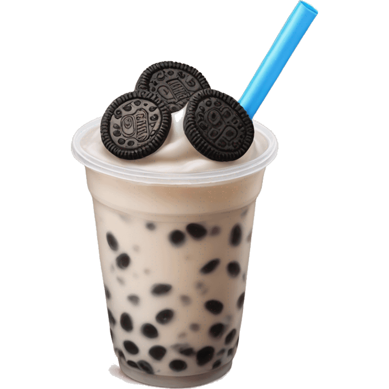 bubble tea with an oreo emoji