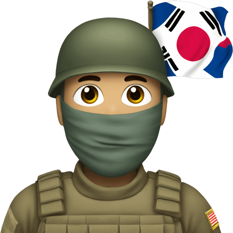 A soldier has a Korean flag  emoji