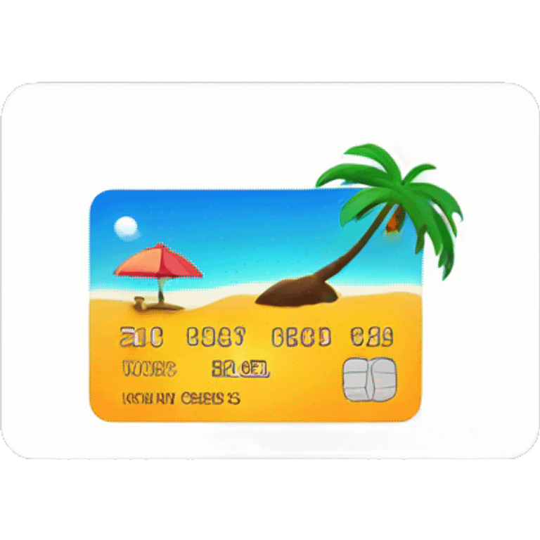 credit card with tropical island on it emoji