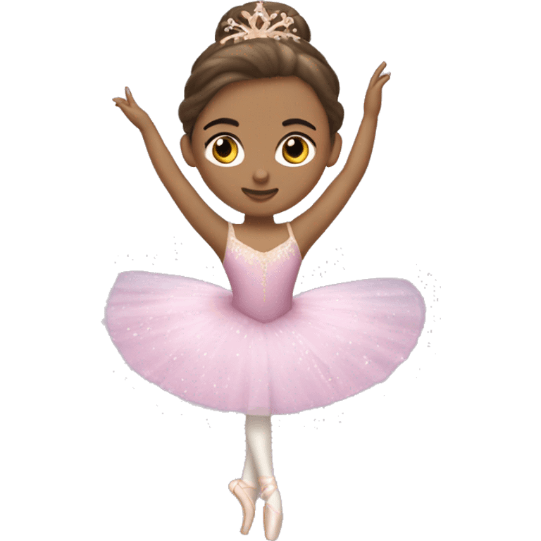 A sugar plum fairy ballerina performing in the nutcracker ballet brown hair emoji