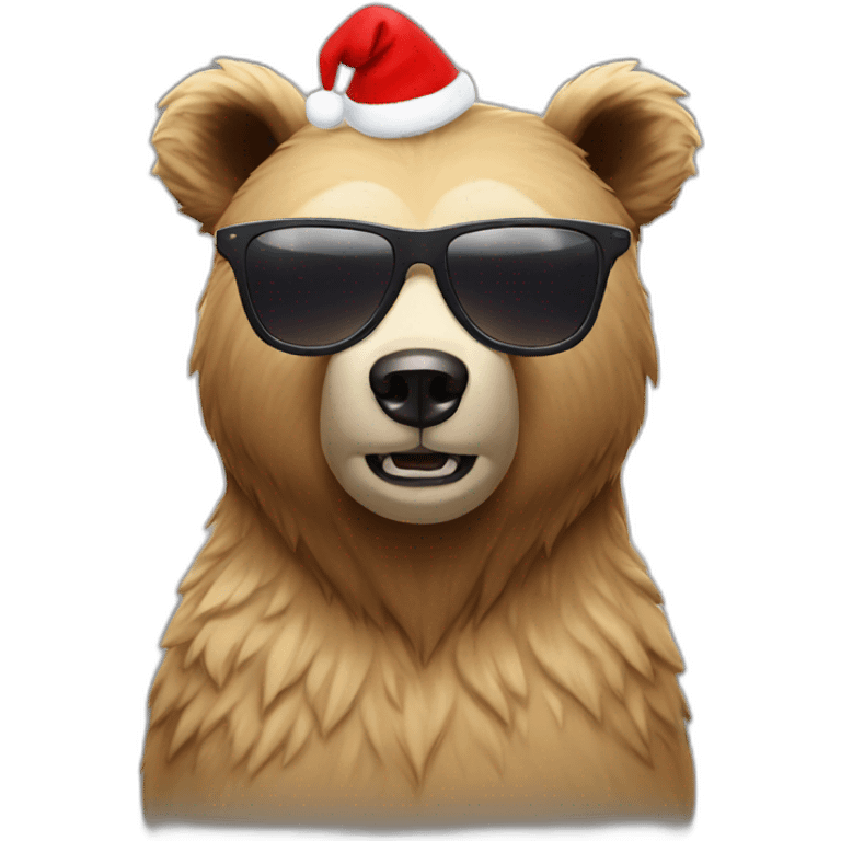 bear santa sunglass emoji