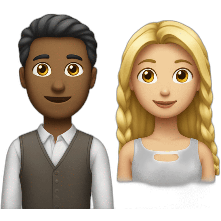 un mec         nu et une fille.   Nu emoji