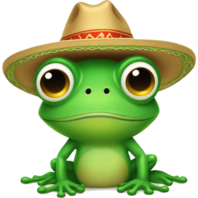 Cute frog wearing sombrero  emoji