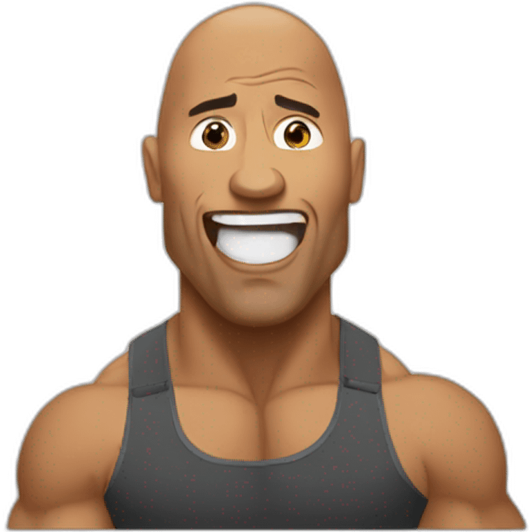 The rock qui mange un oeut emoji