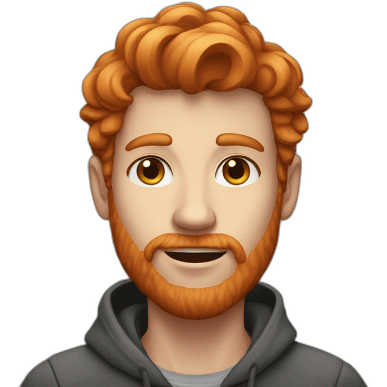 A ginger haired young man with a long face emoji