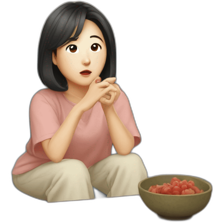 Kim Min-jeong watching television emoji