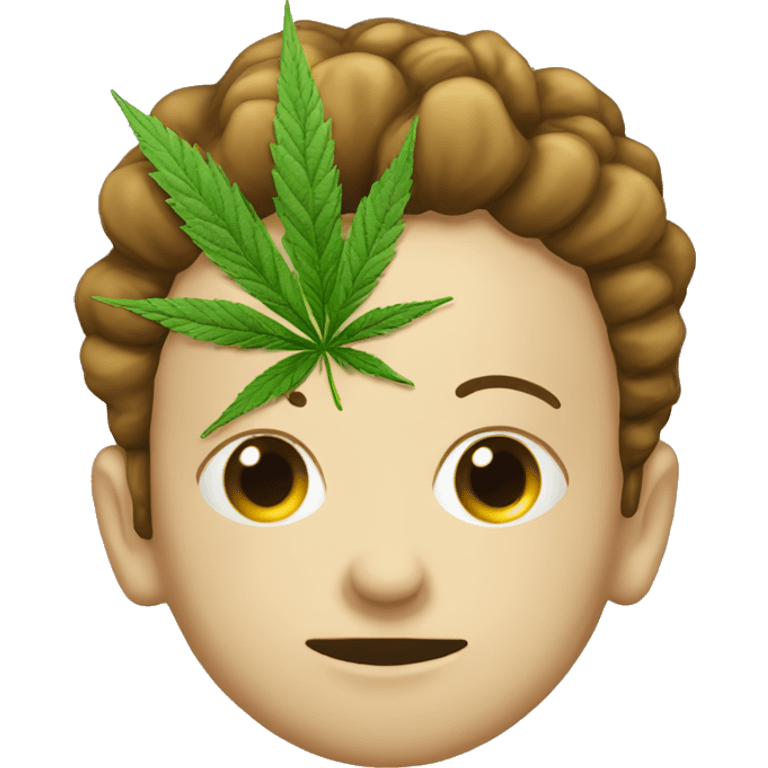 weed nug with face feminine emoji