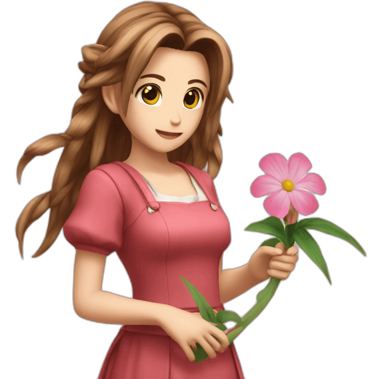 aerith giving flower emoji