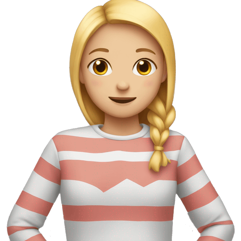 striped shirt hug between girls emoji