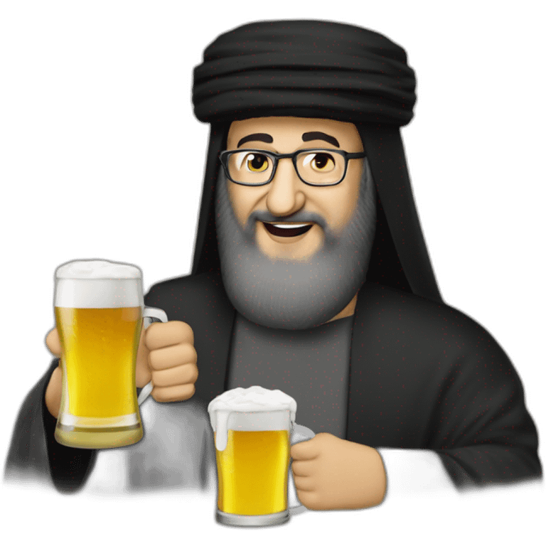 Hasan nasrallah drinking beer emoji