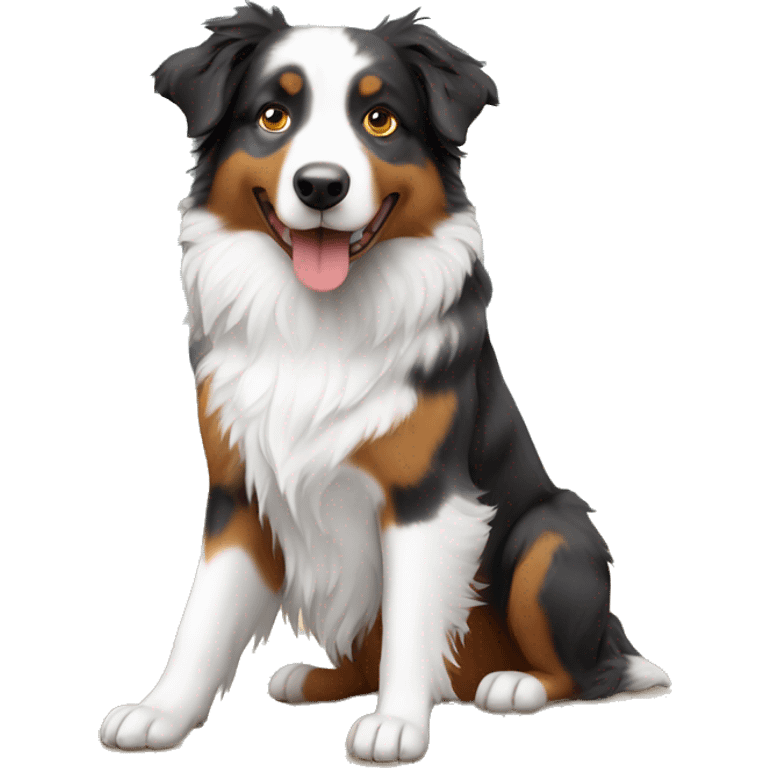 Australian shepherd at the beach emoji