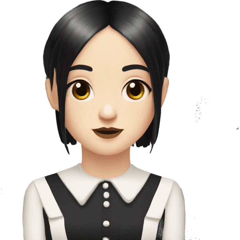 wednesday addams with bangs emoji