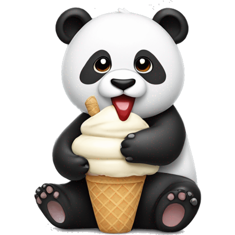 Panda eating ice cream emoji