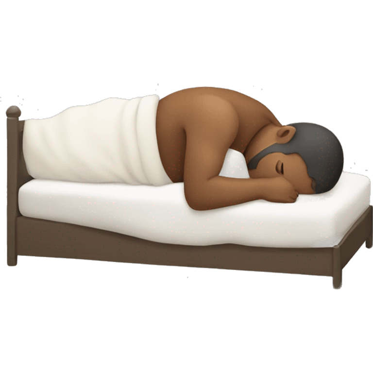 a man sleeps after eating his fill emoji