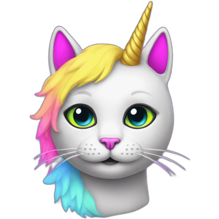 cat unicorn neon emoji