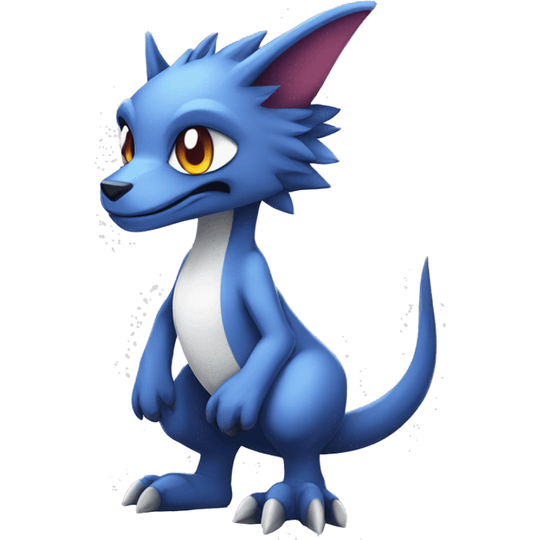 Cute Chibi Lombax-Sergal-Vernid-Fakemon full body emoji