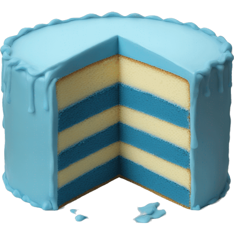 Realistic blue layered cake emoji