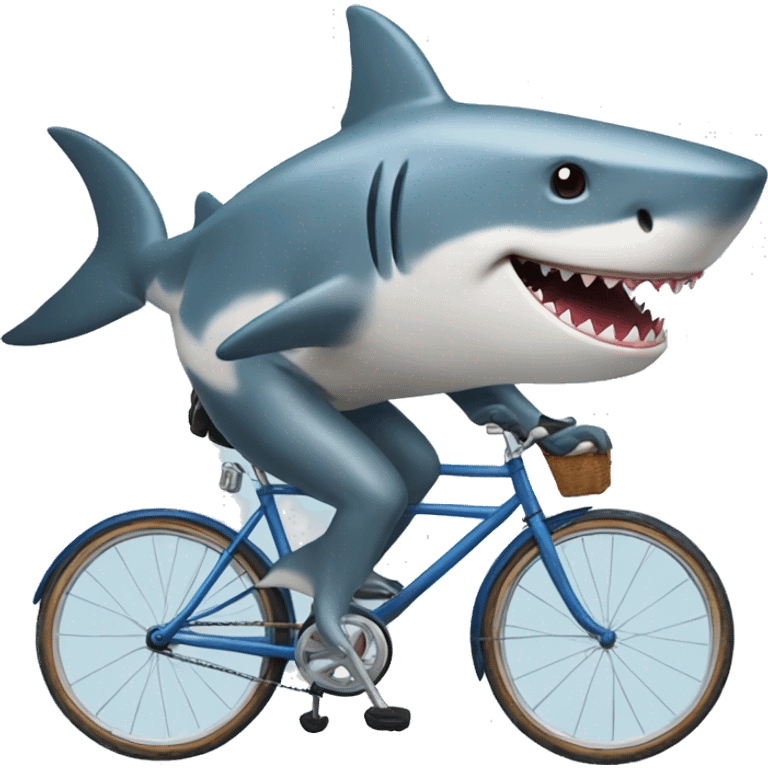 Shark riding a bicycle emoji