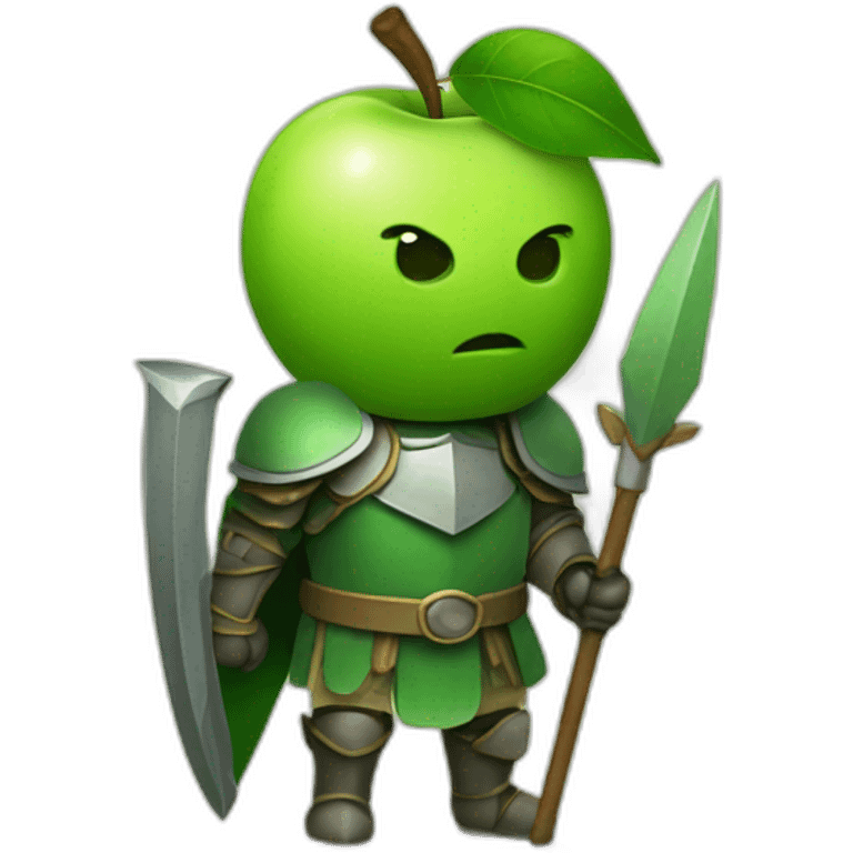 green apple knight with a spear in hand emoji