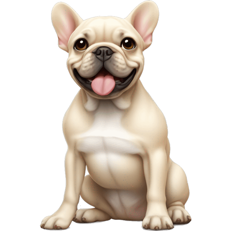 A crème colored French bulldog  emoji