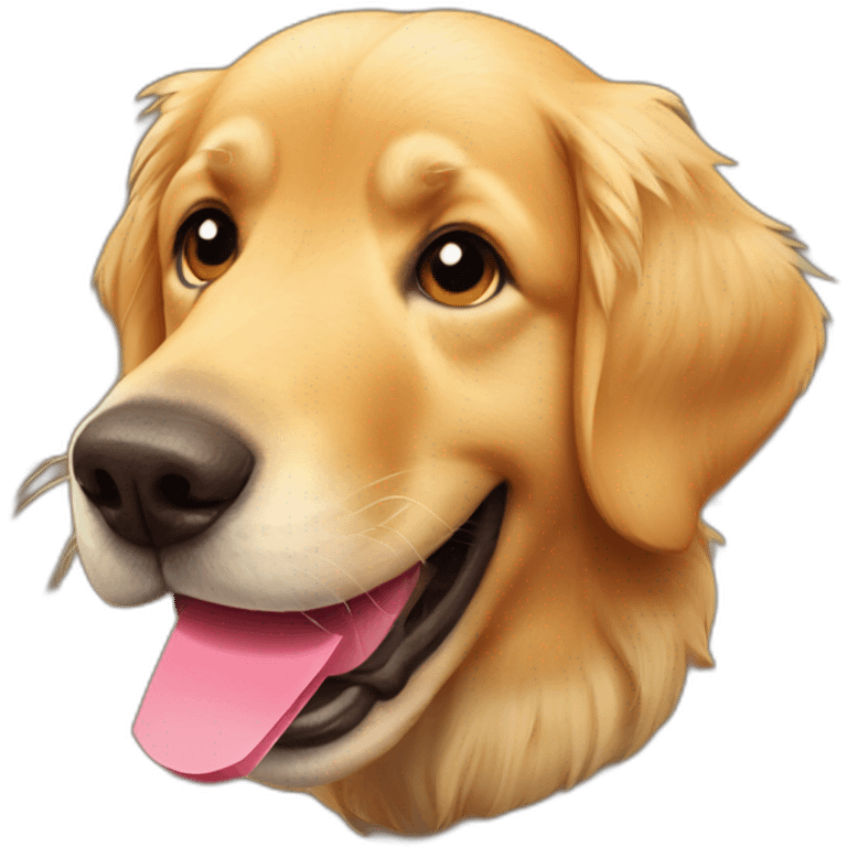 golden retriever with a time ticket in his mouth emoji