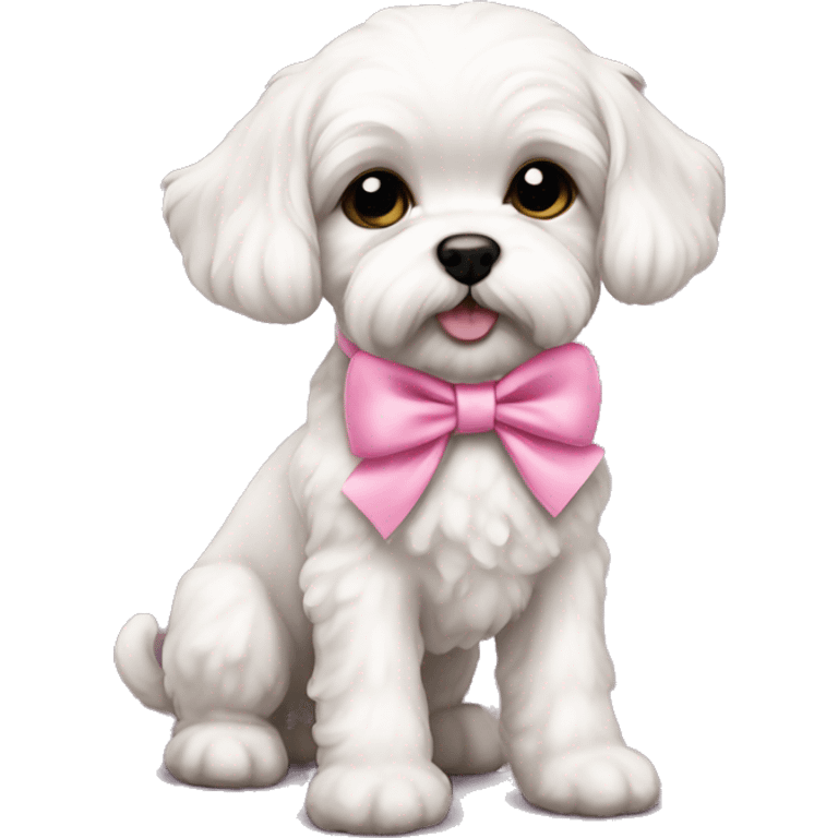 Schichon puppy pink bow emoji