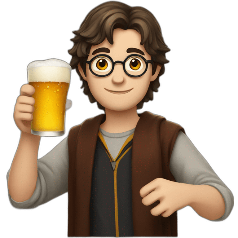 Harry potter drinking beer emoji