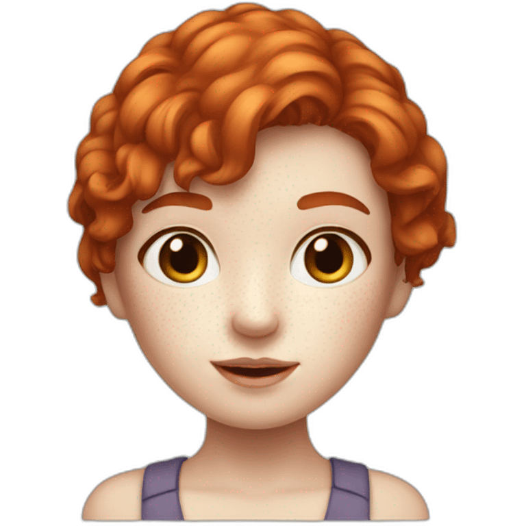 a cute redhead girl with white skin and freckles emoji