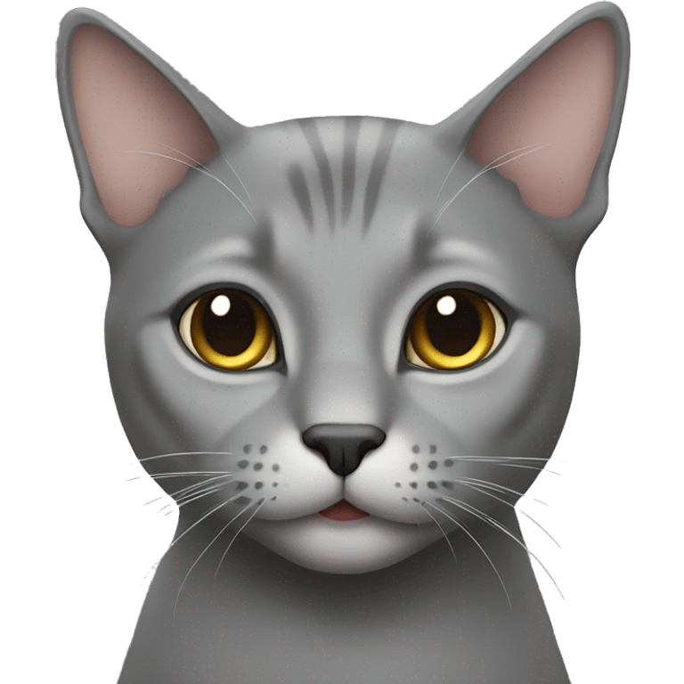 Grey cat no stripes emoji