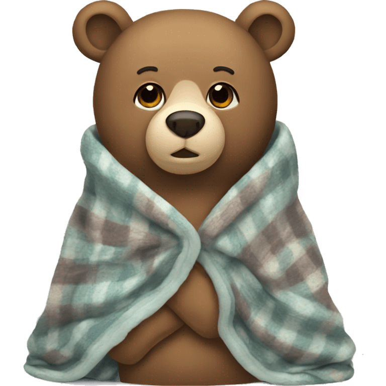 bear cozy in blanket emoji