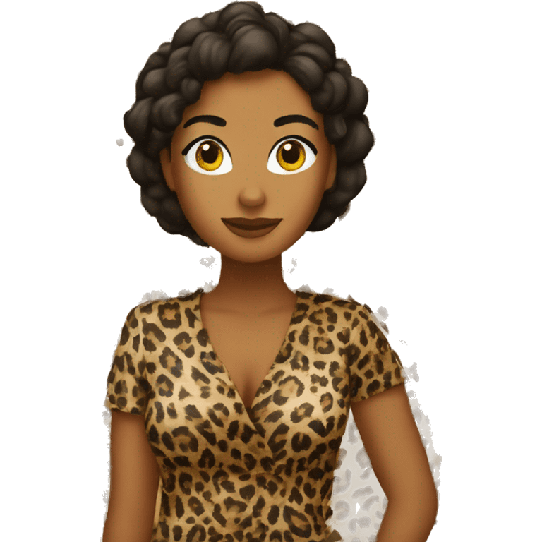 Ayesha in leopard print  emoji