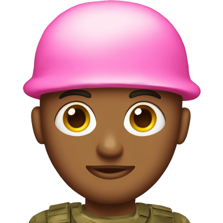 soldier in camouflage with pink bow on head emoji